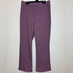 Zara houndstooth Purple Checkered bootcut Pants size medium